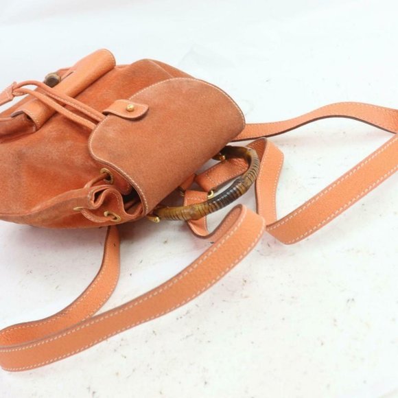 Gucci Orange Suede Bamboo Mini Backpack 855719 main image 6
